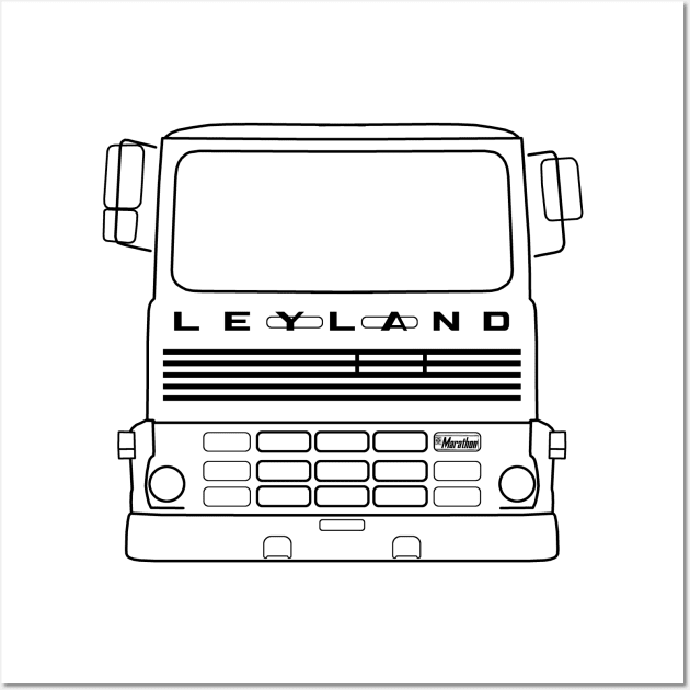 Leyland Marathon classic truck outline graphic (black) Wall Art by soitwouldseem